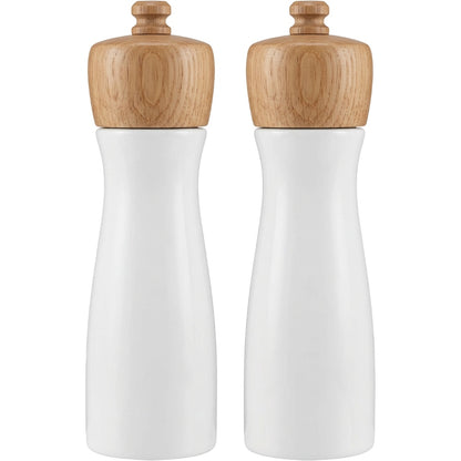 Roomyl White Ceramic Oak Cap Grinder Set 8 in Pair