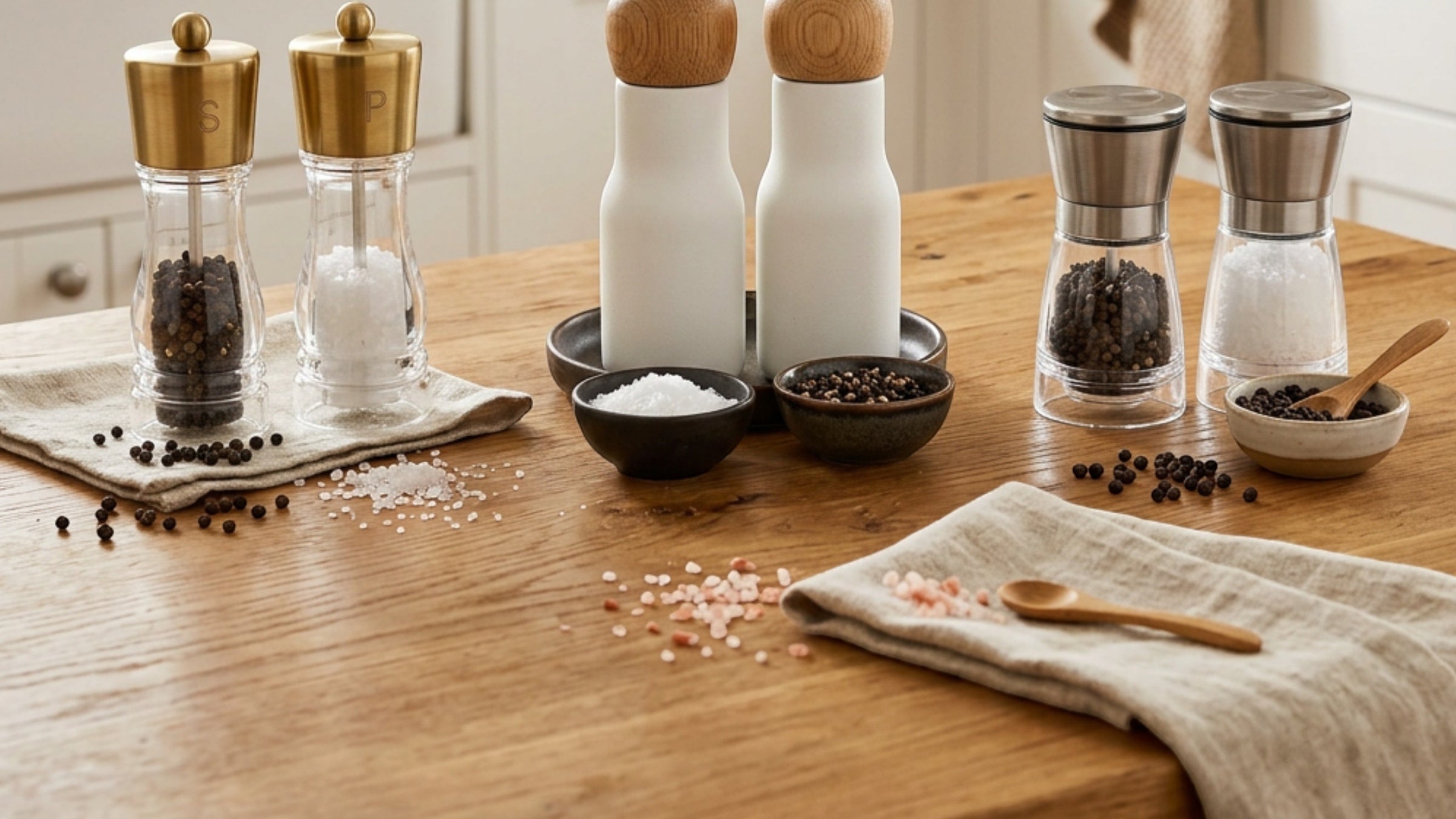 Roomyl manual pepper and salt grinder sets with physical twist operation